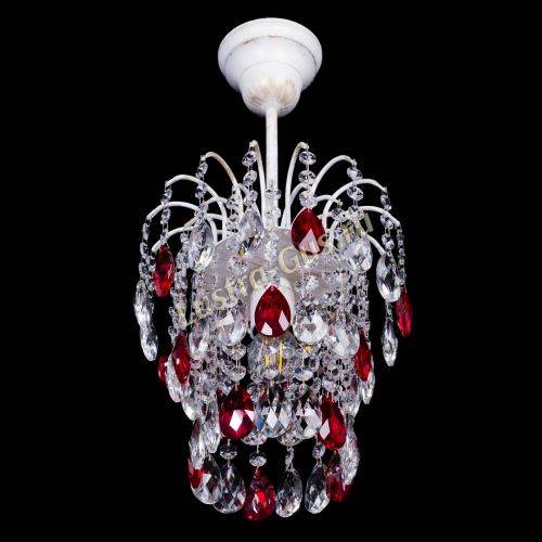 Люстра Зима журавлик красная (белая патина) в Симферополе Гусь Хрустальный