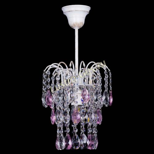 Люстра Зима журавлик розовая (белая патина) в Симферополе Гусь Хрустальный