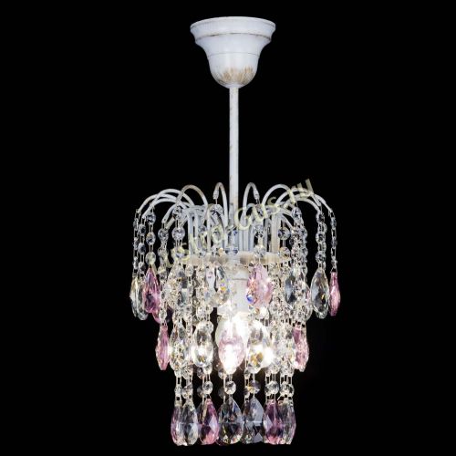 Люстра Зима журавлик розовая (белая патина) в Симферополе Гусь Хрустальный