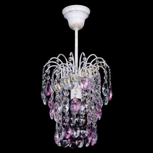 Люстра Зима журавлик розовая (белая патина) в Симферополе Гусь Хрустальный