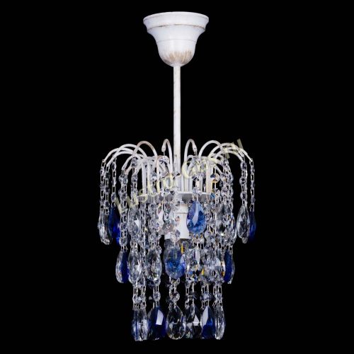 Люстра Зима журавлик синяя (белая патина) в Симферополе Гусь Хрустальный