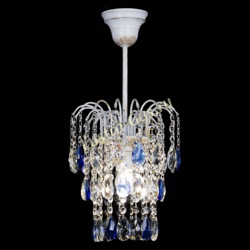 Люстра Зима журавлик синяя (белая патина) в Симферополе Гусь Хрустальный