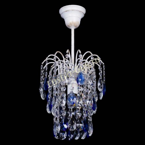 Люстра Зима журавлик синяя (белая патина) в Симферополе Гусь Хрустальный