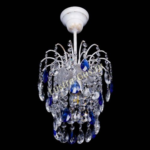 Люстра Зима журавлик синяя (белая патина) в Симферополе Гусь Хрустальный