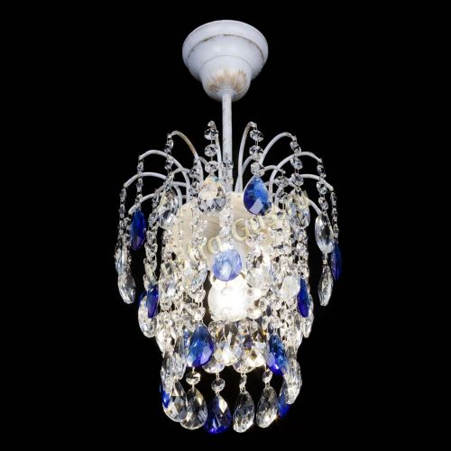 Люстра Зима журавлик синяя (белая патина) в Симферополе Гусь Хрустальный