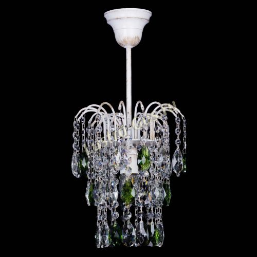 Люстра Зима журавлик зеленая (белая патина) в Симферополе Гусь Хрустальный