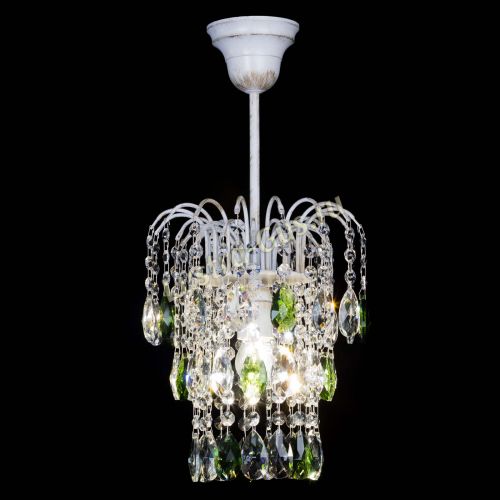 Люстра Зима журавлик зеленая (белая патина) в Симферополе Гусь Хрустальный