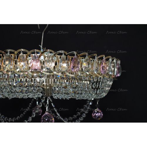 Люстра Кольцо блин розовая в Симферополе Гусь Хрустальный