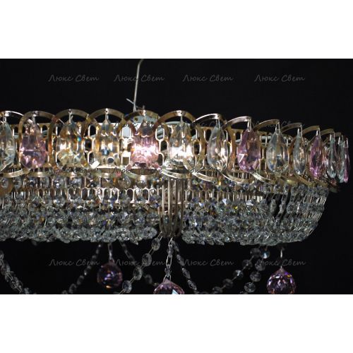 Люстра Кольцо блин розовая в Симферополе Гусь Хрустальный