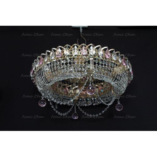 Люстра Кольцо блин розовая в Симферополе Гусь Хрустальный