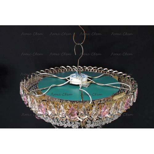 Люстра Кольцо блин розовая в Симферополе Гусь Хрустальный