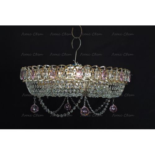 Люстра Кольцо блин розовая в Симферополе Гусь Хрустальный