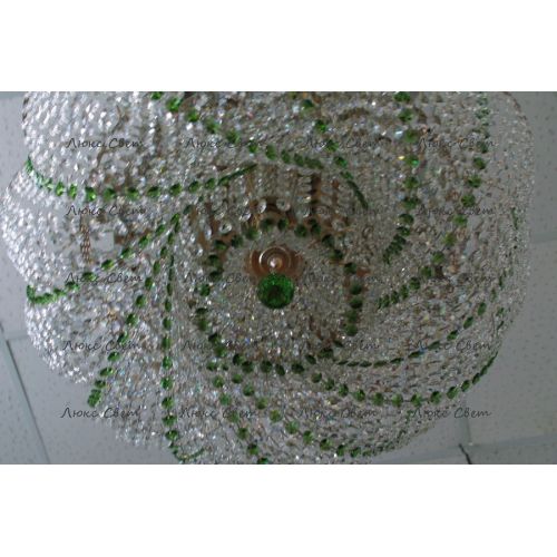 Люстра Лотос  Елена цветная № 1 в Симферополе Гусь Хрустальный