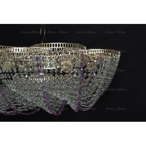 Люстра Лотос Елена сиреневая в Симферополе Гусь Хрустальный