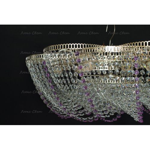 Люстра Лотос Елена сиреневая в Симферополе Гусь Хрустальный