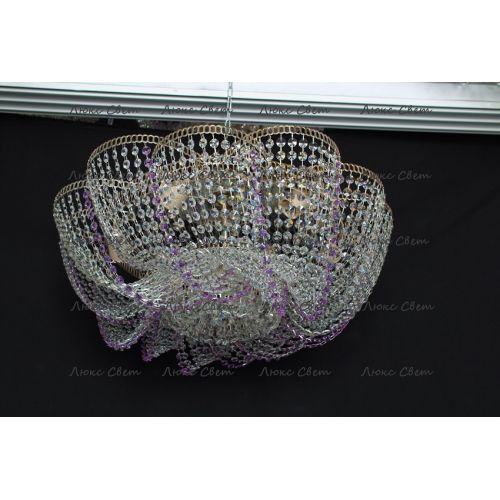 Люстра Лотос Елена сиреневая в Симферополе Гусь Хрустальный