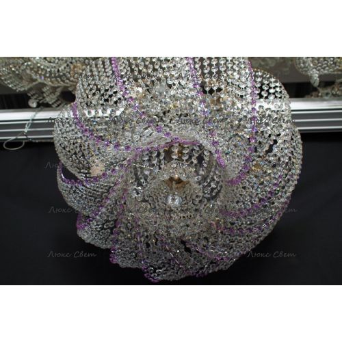 Люстра Лотос Елена сиреневая в Симферополе Гусь Хрустальный