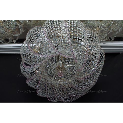 Люстра Лотос Елена розовая в Симферополе Гусь Хрустальный