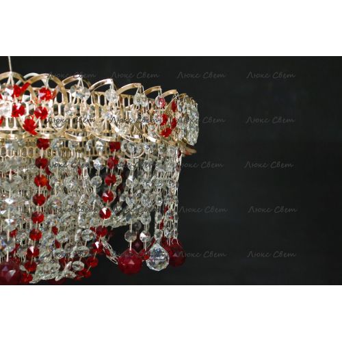 Люстра Водоворот Мария красная  в Симферополе Гусь Хрустальный