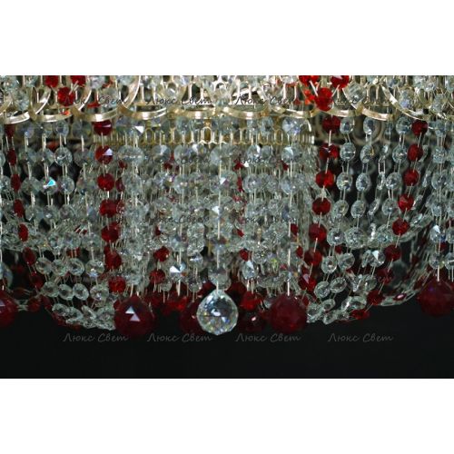 Люстра Водоворот Мария красная  в Симферополе Гусь Хрустальный