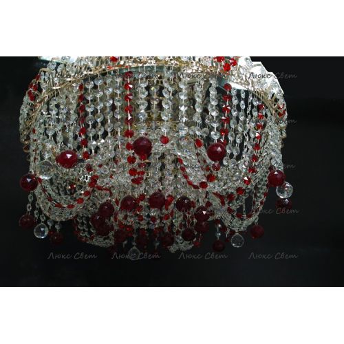 Люстра Водоворот Мария красная  в Симферополе Гусь Хрустальный