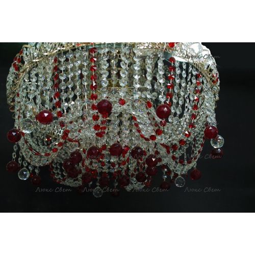 Люстра Водоворот Мария красная  в Симферополе Гусь Хрустальный