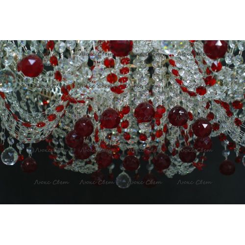 Люстра Водоворот Мария красная  в Симферополе Гусь Хрустальный