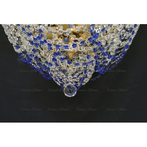 Люстра Водопад Роза синяя в Симферополе Гусь Хрустальный