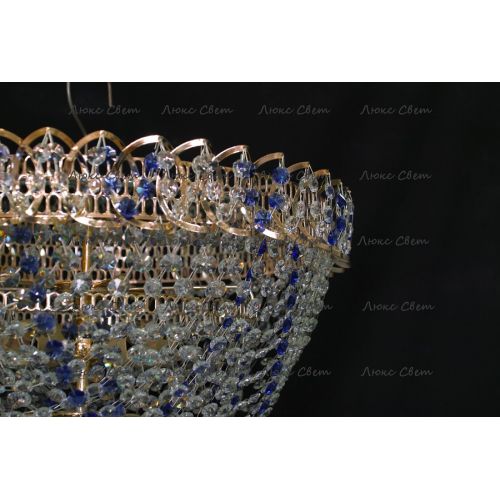 Люстра Водопад Роза синяя в Симферополе Гусь Хрустальный