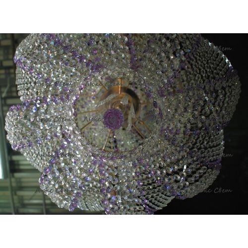 Люстра Космос № 2 фиолетовая в Симферополе Гусь Хрустальный