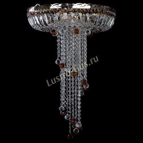 Люстра Анжелика №2 длинная шар 30 мм чайная  в Симферополе Гусь Хрустальный