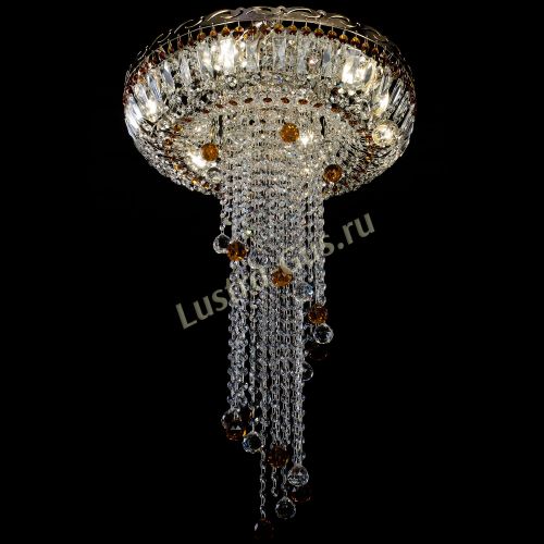 Люстра Анжелика №2 длинная шар 30 мм чайная  в Симферополе Гусь Хрустальный