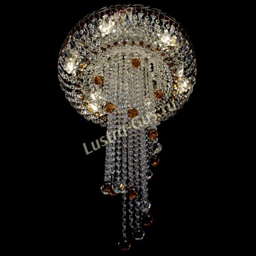 Люстра Анжелика №2 длинная шар 30 мм чайная  в Симферополе Гусь Хрустальный