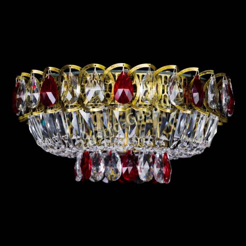 Люстра Астра Бутон №1 красная под бронзу в Симферополе Гусь Хрустальный