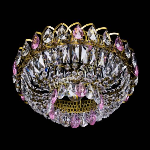 Люстра Астра Бутон №1 розовая под бронзу в Симферополе Гусь Хрустальный