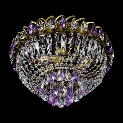 Люстра Астра Бутон №3 фиолетовая под бронзу в Симферополе Гусь Хрустальный