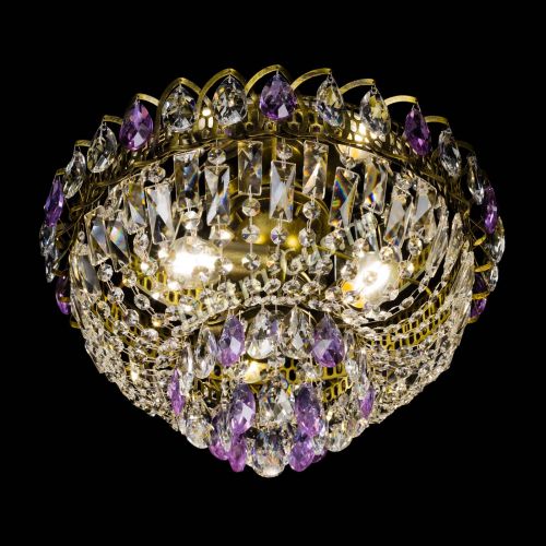 Люстра Астра Бутон №3 фиолетовая под бронзу в Симферополе Гусь Хрустальный