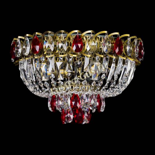 Люстра Астра Бутон №3 красная под бронзу в Симферополе Гусь Хрустальный