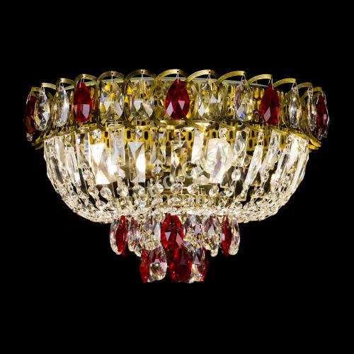 Люстра Астра Бутон №3 красная под бронзу в Симферополе Гусь Хрустальный