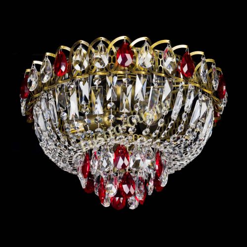 Люстра Астра Бутон №3 красная под бронзу в Симферополе Гусь Хрустальный