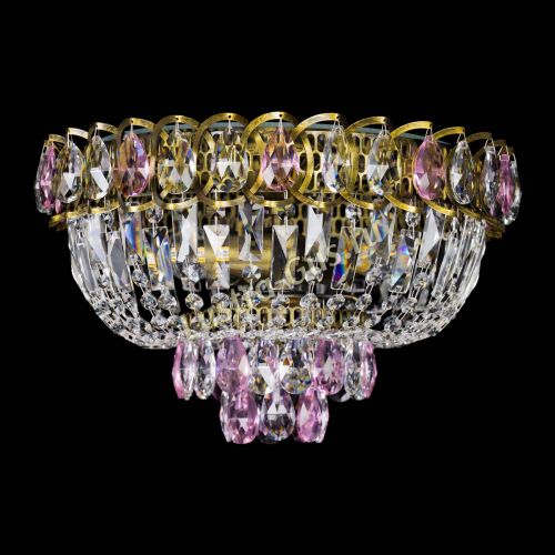 Люстра Астра Бутон №3 розовая под бронзу в Симферополе Гусь Хрустальный