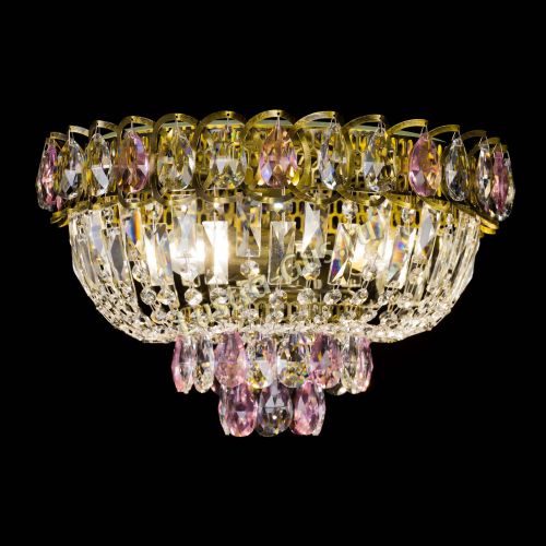 Люстра Астра Бутон №3 розовая под бронзу в Симферополе Гусь Хрустальный