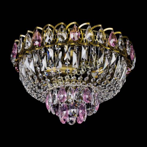 Люстра Астра Бутон №3 розовая под бронзу в Симферополе Гусь Хрустальный