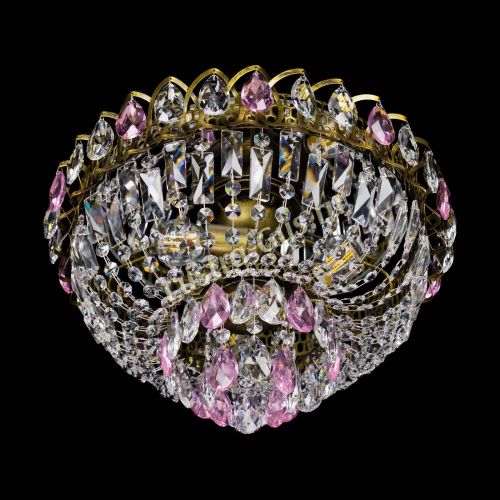 Люстра Астра Бутон №3 розовая под бронзу в Симферополе Гусь Хрустальный