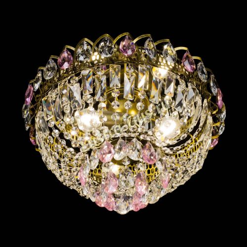 Люстра Астра Бутон №3 розовая под бронзу в Симферополе Гусь Хрустальный