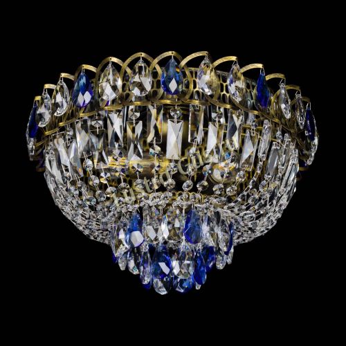 Люстра Астра Бутон №3 синяя под бронзу в Симферополе Гусь Хрустальный