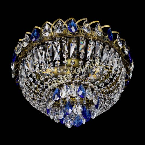 Люстра Астра Бутон №3 синяя под бронзу в Симферополе Гусь Хрустальный