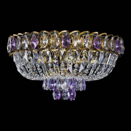 Люстра Астра Бутон №5 фиолетовая под бронзу в Симферополе Гусь Хрустальный