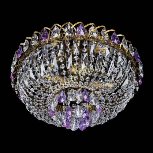 Люстра Астра Бутон №5 фиолетовая под бронзу в Симферополе Гусь Хрустальный