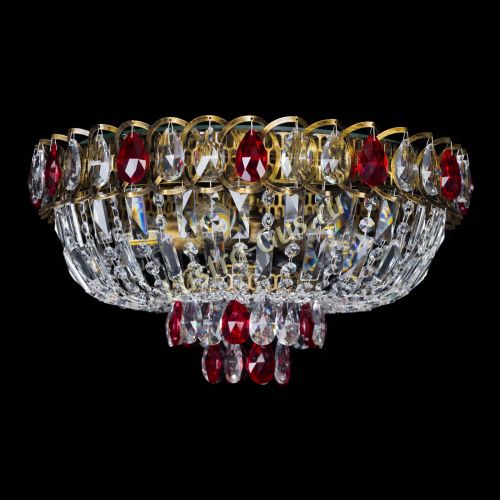 Люстра Астра Бутон №5 красная под бронзу в Симферополе Гусь Хрустальный